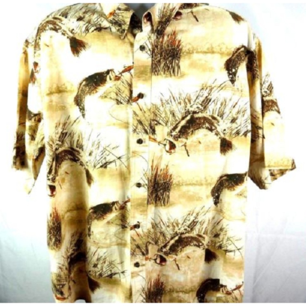 Redhead Fishing Themed Button Front Size XXL